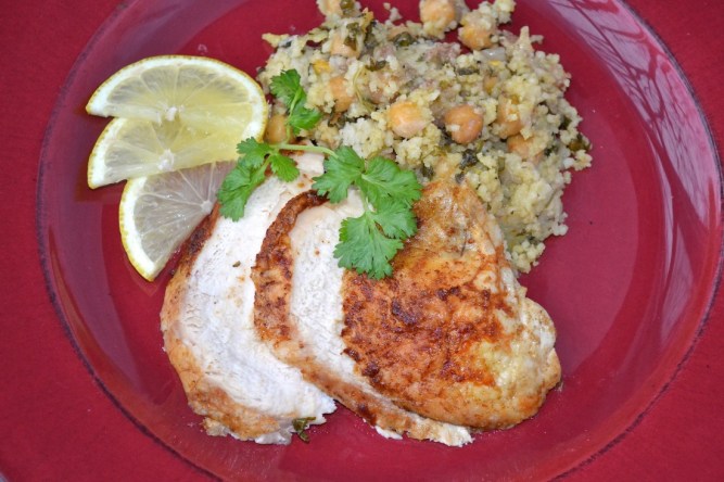 poulet farci au couscous