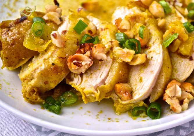 CHICKEN WITH HAZELNUTS, HONEY AND ROSE WATER