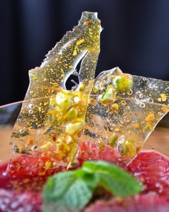 Oranges sanguines dans leur sirop et yogourt grec au miel