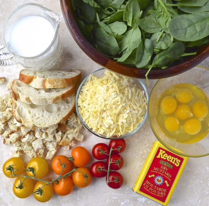 Gratin d'épinards et tomates cerises - Spinach and cherry tomato gratin