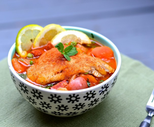 Gibelotte de poisson à l'espagnole